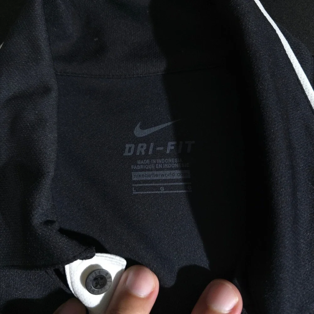 Nike UCF Basketball Polo Mens Large Black Dri-FIT Embroidered 476281-012 Piping